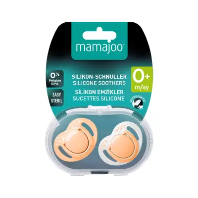 Mamajoo Ortodontik Silikon Emzik Sterilizasyon & Saklama Kutusu 0 Ay+ Powder Blush 2li - 8