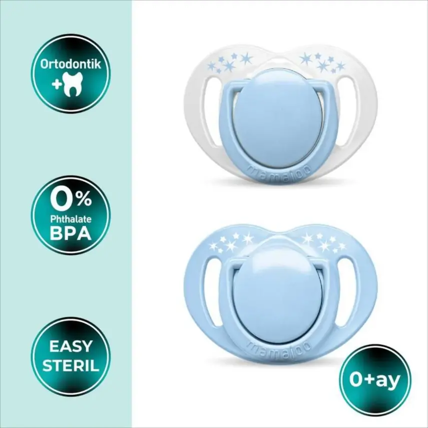 Mamajoo Ortodontik Silikon Emzik Sterilizasyon & Saklama Kutusu 0Ay+ Powder Blue 2li - 2