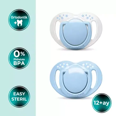 Mamajoo Ortodontik Silikon Emzik Sterilizasyon & Saklama Kutusu 12 Ay+ Powder Blue 2li (1)