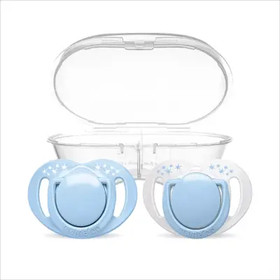 Mamajoo Ortodontik Silikon Emzik Sterilizasyon & Saklama Kutusu 6Ay+ Powder Blue 2li