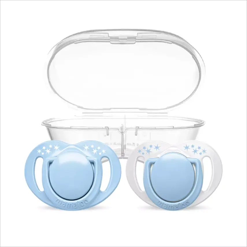 Mamajoo Ortodontik Silikon Emzik Sterilizasyon & Saklama Kutusu 6Ay+ Powder Blue 2li - 1