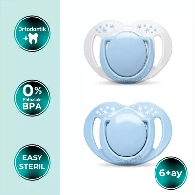 Mamajoo Ortodontik Silikon Emzik Sterilizasyon & Saklama Kutusu 6Ay+ Powder Blue 2li (1)