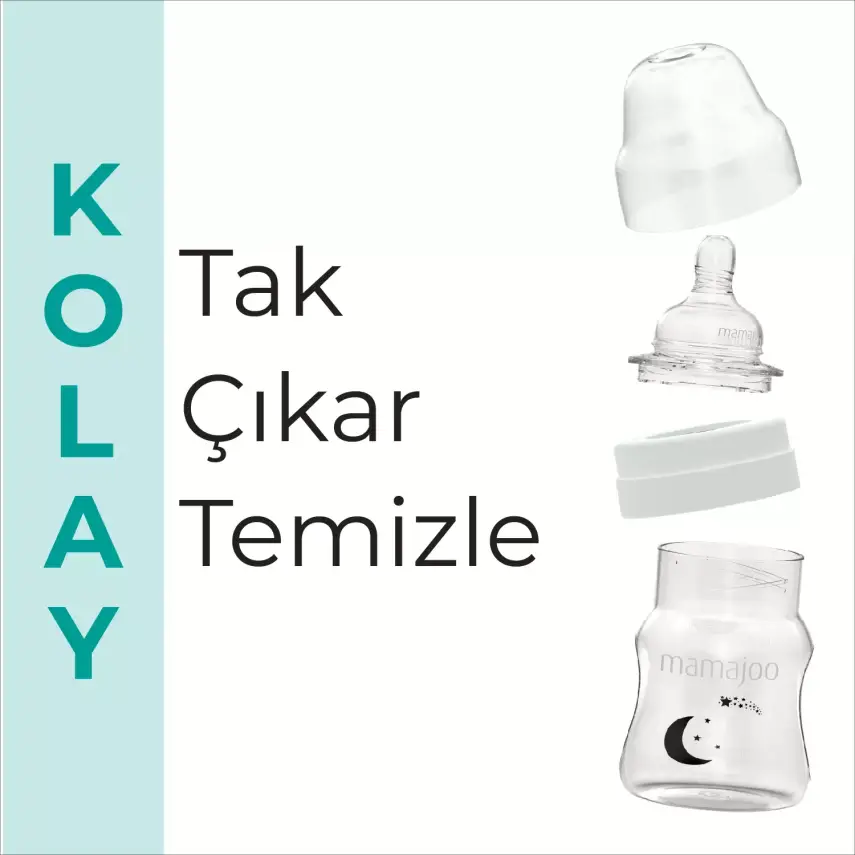 Mamajoo PP Biberon 160 ml & Gece ve Gündüz Biberon Emziği - 6