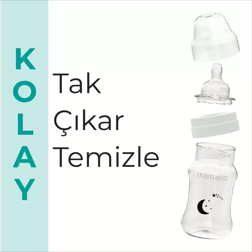 Mamajoo PP Biberon 270 ml & Gece ve Gündüz Biberon Emziği - 6