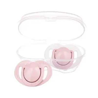 Mamajoo Silikon Emzik 2li & Sterilizasyon Saklama Kutusu 0+ Ay Powder Pink (1)