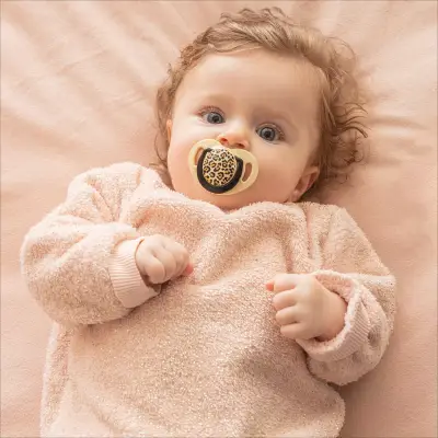 Mamajoo Silikon Emzik 2li & Sterilizasyon Saklama Kutusu 6+ Ay Bej Leopar - 7