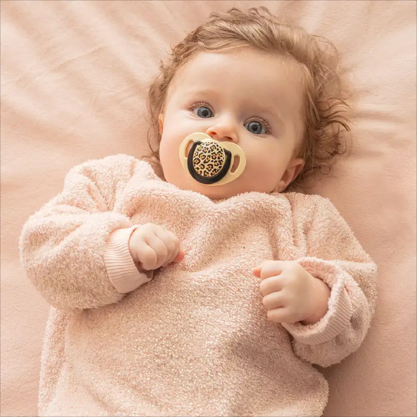 Mamajoo Silikon Emzik 2li & Sterilizasyon Saklama Kutusu 6+ Ay Bej Leopar - 7