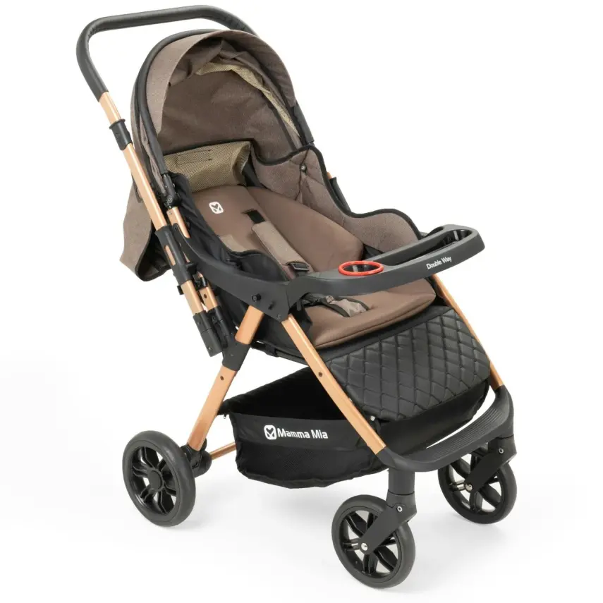 Mamma Mia Double Way Çift Yönlü Bebek Arabası Gold - 5