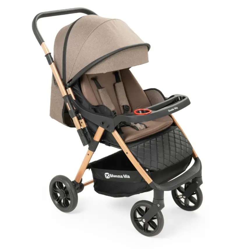 Mamma Mia Double Way Çift Yönlü Bebek Arabası Gold - 1