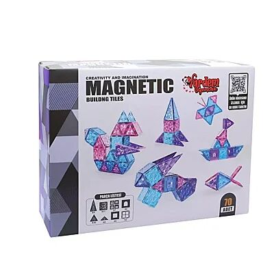 Vardem 70 Parça 7.5 Cm Manytetik Yapı Blokları Mavi-Mor - 3
