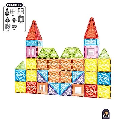 Vardem 70 Parça 7.5 Cm Manytetik Yapı Blokları-Çok Renkli (1)