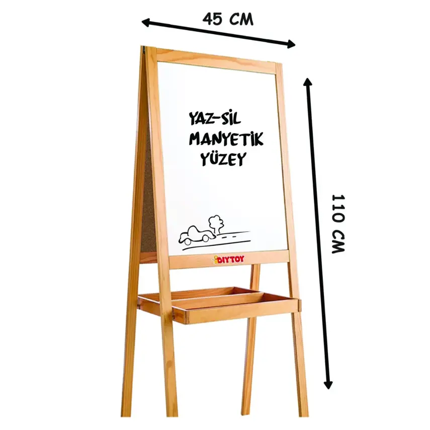 Manyetik Çift Taraflı Ahşap Yazı Tahtası - 5