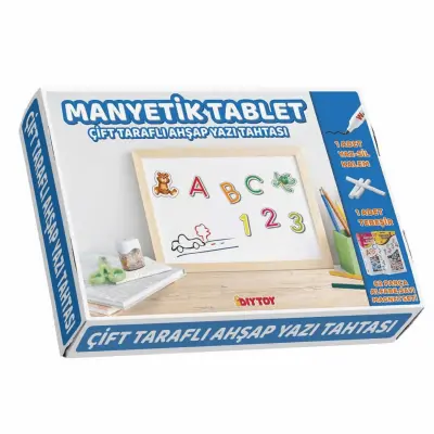 Manyetik Çift Taraflı Tablet Ahşap Yazı Tahtası 62 Parça - 2