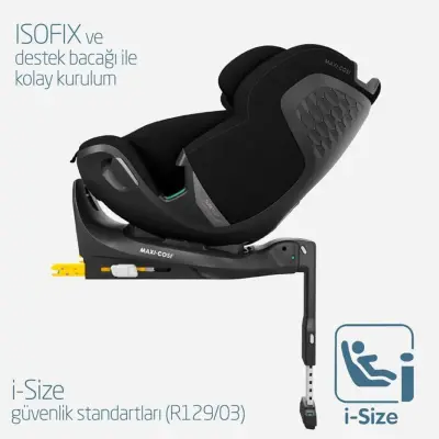 Maxi-Cosi Emerald 360 Pro I-size Araç Dışına Çıkabilen Isofix'li Dönebilir Yatabilir Slidetech Oto Koltuğu 0-36 Kg Authentic Black - 5