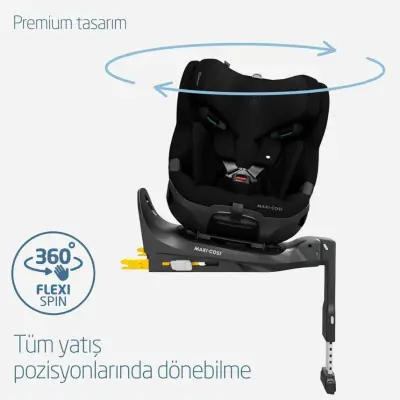 Maxi-Cosi Emerald 360 Pro I-size Araç Dışına Çıkabilen Isofix'li Dönebilir Yatabilir Slidetech Oto Koltuğu 0-36 Kg Authentic Black - 3