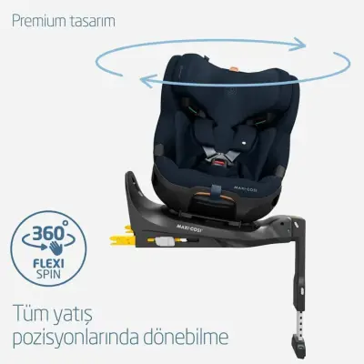 Maxi-Cosi Emerald 360 Pro I-size Araç Dışına Çıkabilen Isofix'li Dönebilir Yatabilir Slidetech Oto Koltuğu 0-36 Kg Authentic Blue - 3