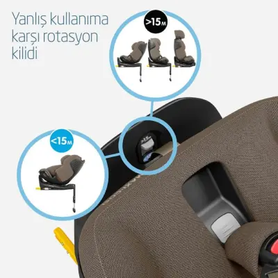Maxi-Cosi Emerald 360 Pro I-size Araç Dışına Çıkabilen Isofix'li Dönebilir Yatabilir Slidetech Oto Koltuğu 0-36 Kg Authentic Truffle - 8