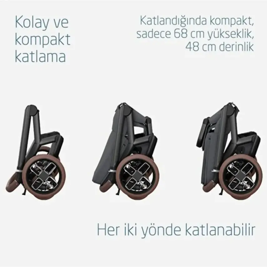 Maxi-Cosi  Fame Çift Yönlü Kolay Katlanabilen Bebek Arabası Twillic Graphite  - 9