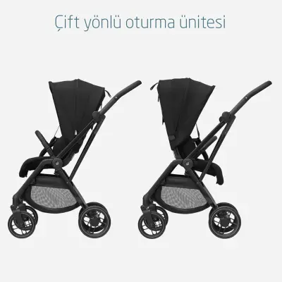 Maxi-Cosi Leona2 Çift Yönlü Tek Elle Katlanabilir Bebek Arabası Twillic Black - 3