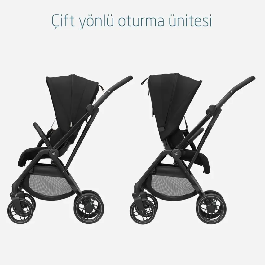 Maxi-Cosi Leona2 Çift Yönlü Tek Elle Katlanabilir Bebek Arabası Twillic Black - 3