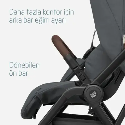 Maxi-Cosi Leona2 Çift Yönlü Tek Elle Katlanabilir Bebek Arabası Twillic Graphite - 15