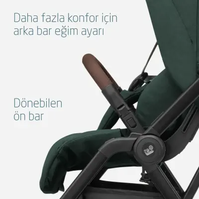 Maxi-Cosi Leona2 Çift Yönlü Uzatılabilir Sırt Desteği Tam Yatabilir Bebek Arabası Twillic Green - 13
