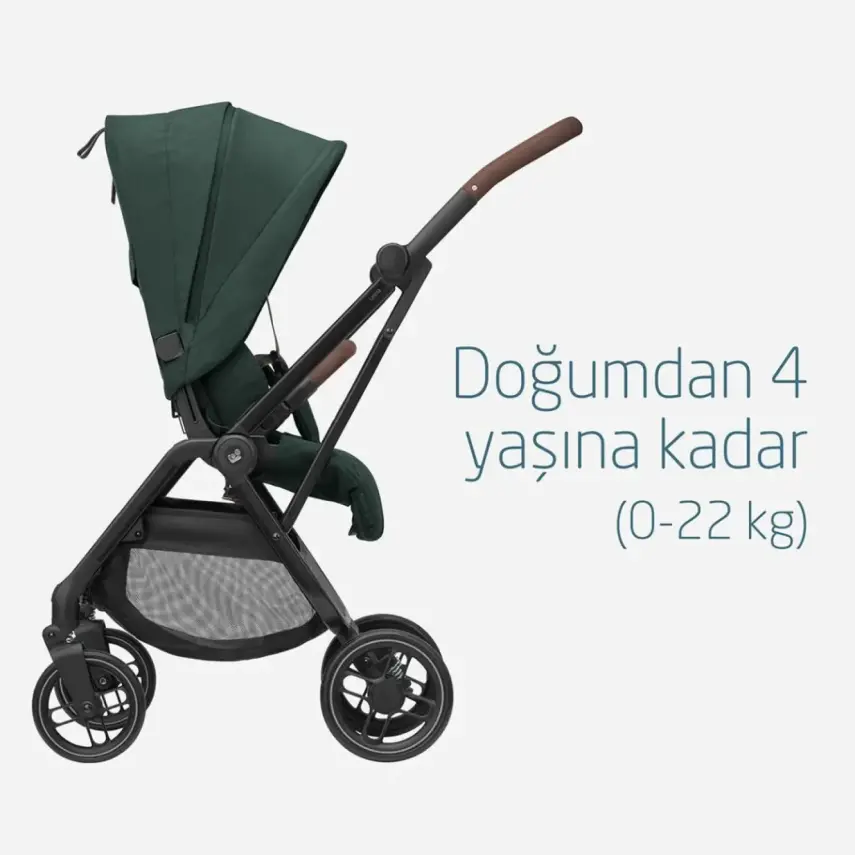 Maxi-Cosi Leona2 Çift Yönlü Uzatılabilir Sırt Desteği Tam Yatabilir Bebek Arabası Twillic Green - 6