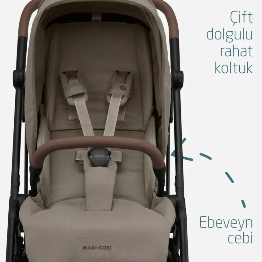 Maxi-Cosi Leona2 Çift Yönlü Uzatılabilir Sırt Desteği Tam Yatabilir Bebek Arabası Twillic Truffle - 15