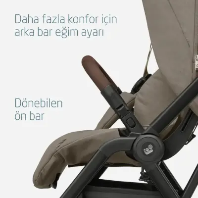 Maxi-Cosi Leona2 Çift Yönlü Uzatılabilir Sırt Desteği Tam Yatabilir Bebek Arabası Twillic Truffle - 14