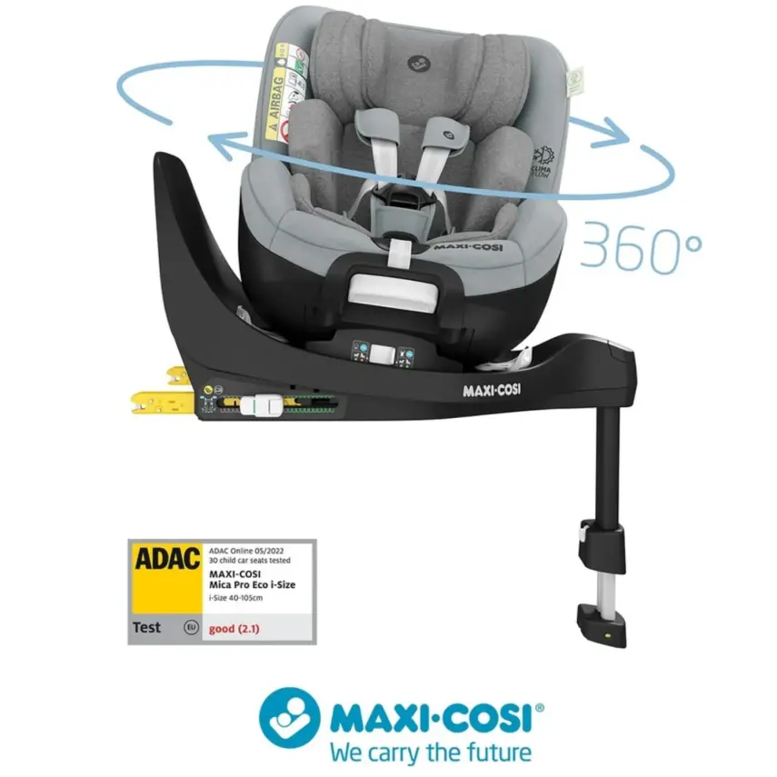 Maxi-Cosi Mica Pro Eco I-Size ADAC'lı Isofix'li 360 Dönebilir Yatabilir 0-18 kg Bebek Oto Koltuğu Authentic Grey - 1