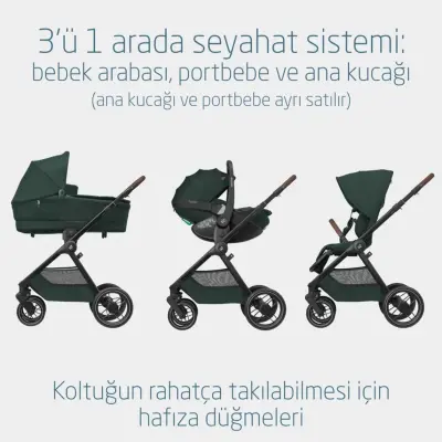 Maxi-Cosi Oxford Çift Yönlü Travel Sistem-Seyahat Sistem Bebek Arabası Twillic Green  - 11