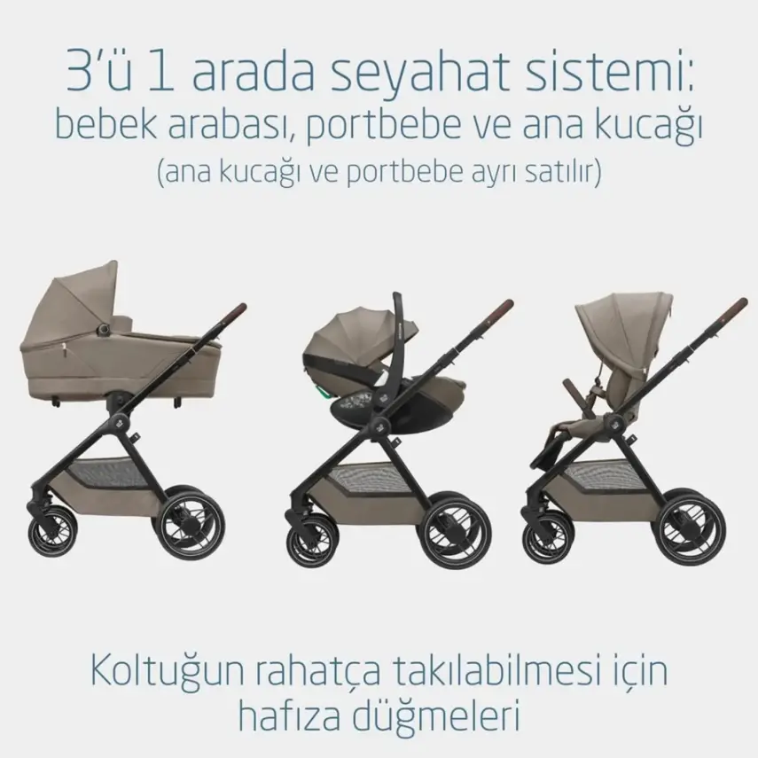 Maxi-Cosi Oxford Çift Yönlü Travel Sistem-Seyahat Sistem Bebek Arabası Twillic Truffle - 8
