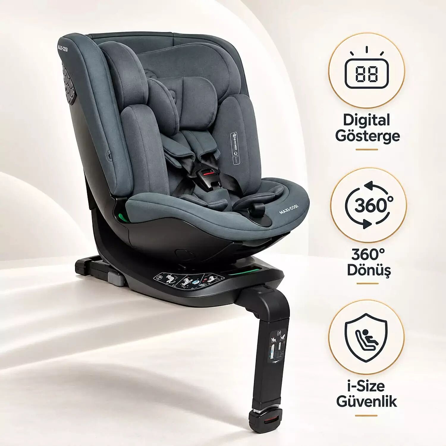 Maxi-Cosi Spinel 360 Plus Isofixli Oto Koltuğu 0-36 Kg Authentic Graphite
