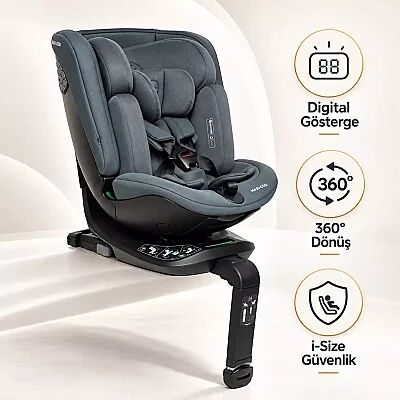 Maxi-Cosi Spinel Plus i-Size Dijital Göstergeli 360 Dönebilen Yatabilen Isofix'li 0-36 kg Oto Koltuğu Authentic Graphite