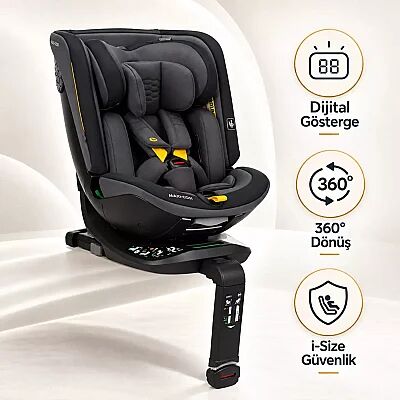 Maxi-Cosi Spinel Plus i-Size Dijital Göstergeli 360 Dönebilen Yatabilen Isofix'li 0-36 kg Oto Koltuğu Raven