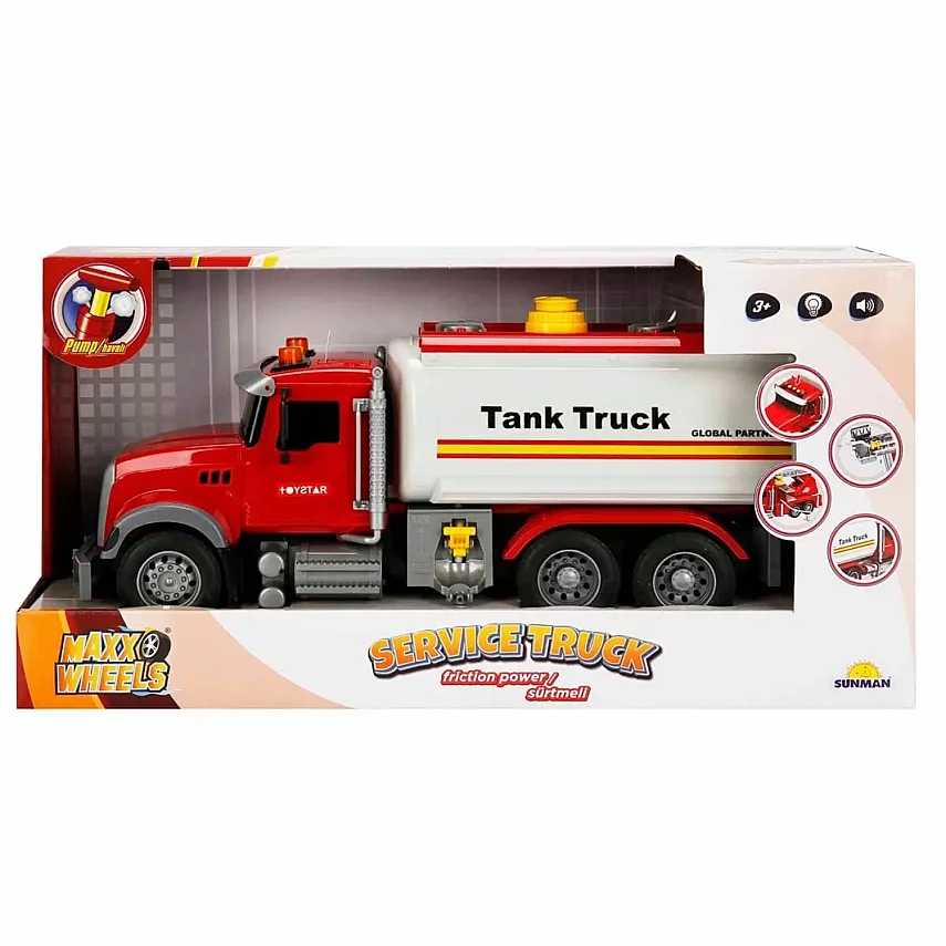 Maxx Wheels Sesli ve Işıklı İtfaiye Araçları - İtfaiye Tankeri - 6