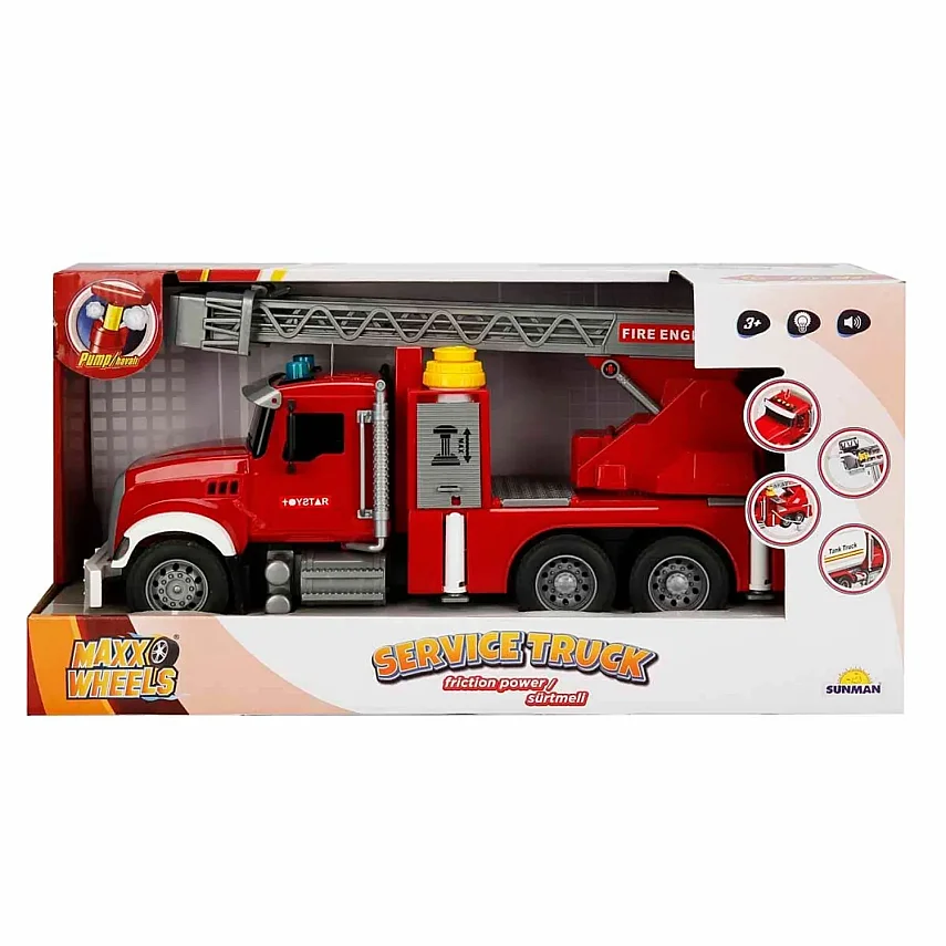 Maxx Wheels Sesli ve Işıklı İtfaiye Araçları - İtfaiye Tankeri - 7