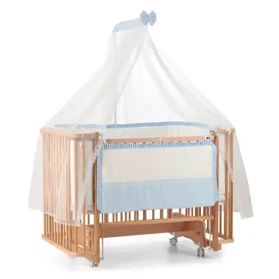 Meltem Kids Bambino Beşik 70x110 cm Naturel Mavi  (1)