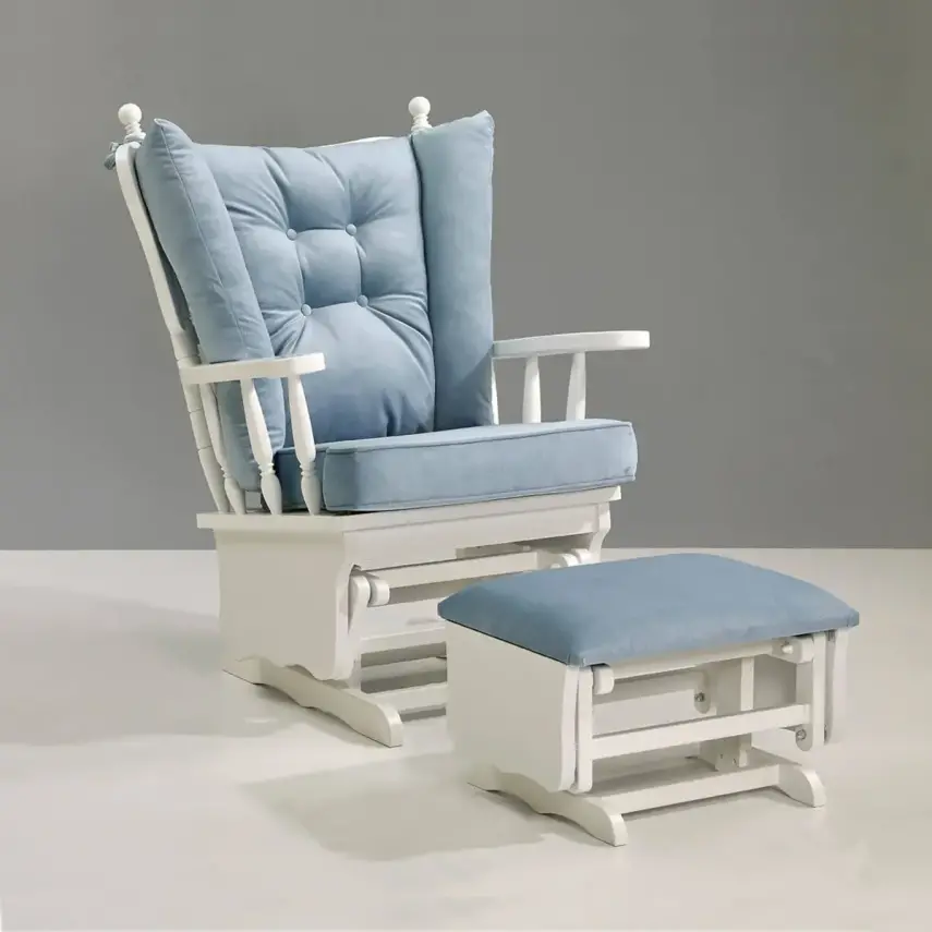 Meltem Kids Emzirme Koltuğu- Markizi Beyaz Soft Mavi - 1