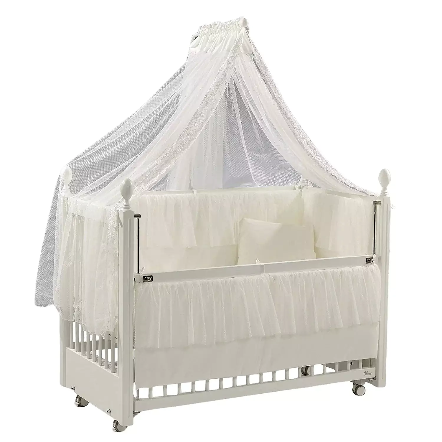 Meltem Kids Kral Beşik 60x120 cm Beyaz - Ekru