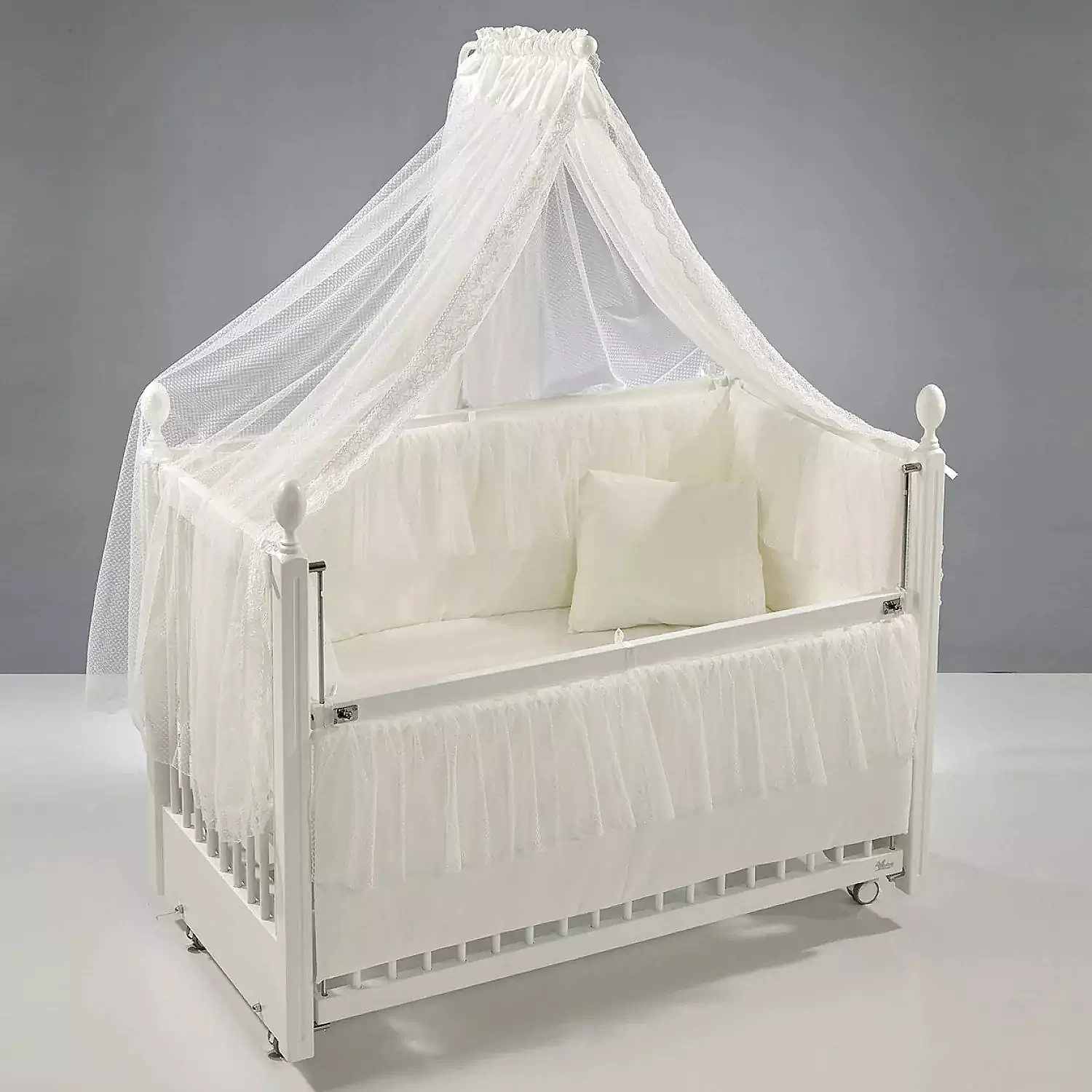 Meltem Kids Kral Beşik 60x120 cm Beyaz - Ekru