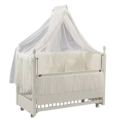 Meltem Kids Kral Beşik 60X120 Cm Beyaz - Ekru Beyaz