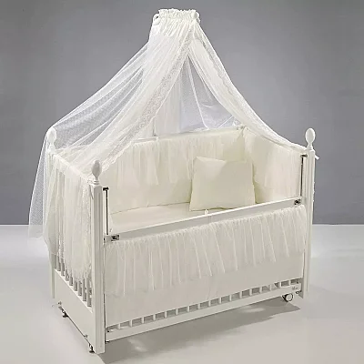 Meltem Kids Kral Beşik 60X120 Cm Beyaz - Ekru Beyaz (1)
