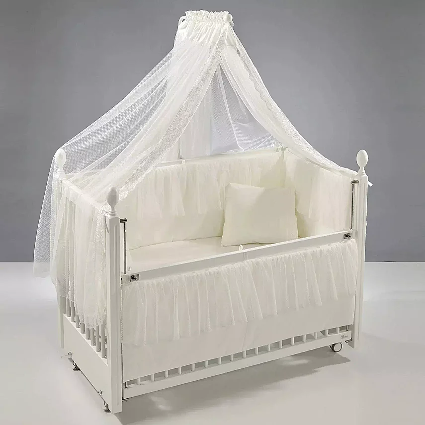 Meltem Kids Kral Beşik 60X120 Cm Beyaz - Ekru Beyaz - 2