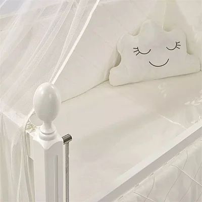 Meltem Kids Kral Beşik 60x120 cm Beyaz- Motto Ekru - 5