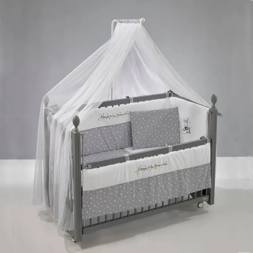 Meltem Kids Kral Beşik 60X120 Cm Gri - Moon Gri - 1