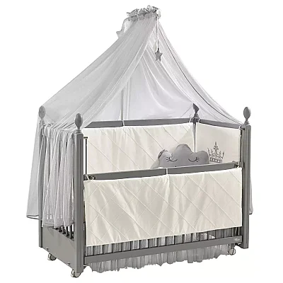 Meltem Kids Kral Beşik 60x120 cm Gri - Motto Gri