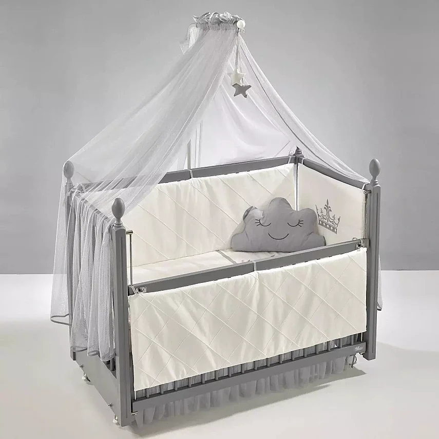 Meltem Kids Kral Beşik 60x120 cm Gri - Motto Gri - 2