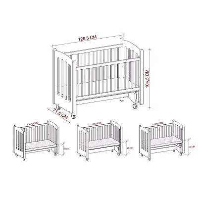 Meltem Kids Mia Beşik 60x120 Beyaz-Angel - 6
