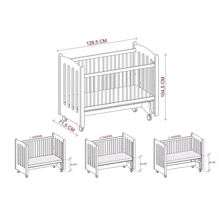 Meltem Kids Mia Beşik 60x120 Beyaz-Angel - 6
